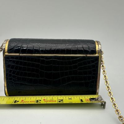 Judith Leiber Vintage Black Exotic Skin Shoulder Bag