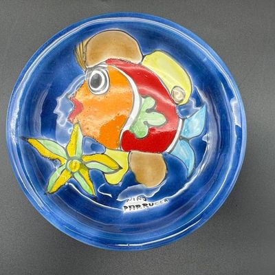 Italian Hand-Painted Tropical Fish Decorative Plate