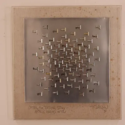 Terry Weldon “Detail for Textural Study – Metallic Razors on Tin” 1975 Metal Sculpture
