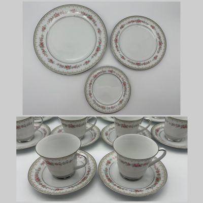 Noritake Roselane Fine China Dinnerware Set – 50 Pieces