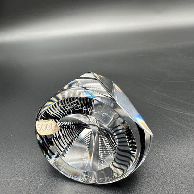 Correia Signed Optical Art Glass Paperweight Sculpture