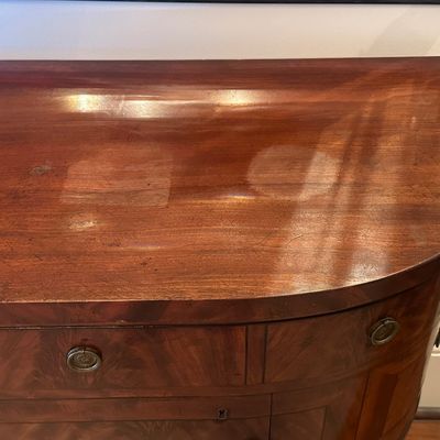 Regency Ebony-Banded Flame Mahogany Sideboard, Circa 1815