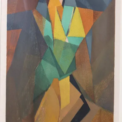 Jacques Villon (1875–1963), Cubist Figure, 1914/1962, Signed & Numbered Color Lithograph 104/175
