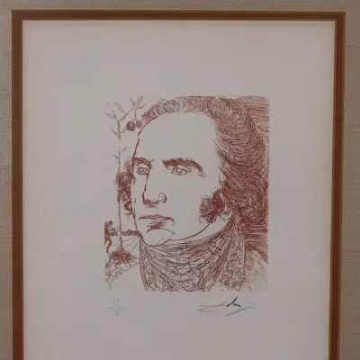 Salvador Dalí “George Washington” from Five Americans, 1967 Signed Etching