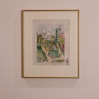 Maurice Utrillo Signed Color Lithograph – Montmartre (Paris Capitale), 1955