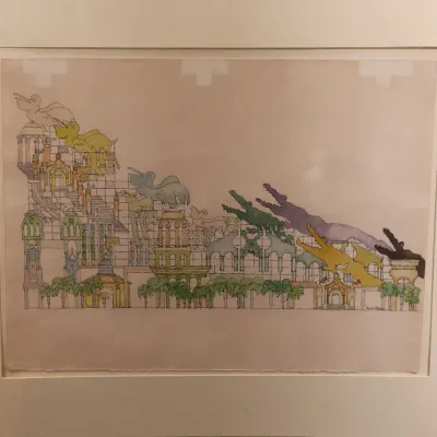 Charles Moore (1925–1993), “Wonderwall, New Orleans,” 1984, Signed Original Watercolor & Ink