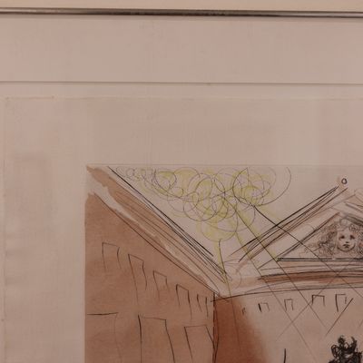 Salvador Dalí Signed Chevalier en Tournoi Etching with Pochoir Colors – 52/150, 1979