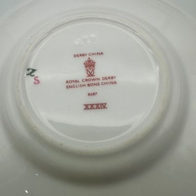 Royal Crown Derby Bone China Salad Plates, Demitasse Cups & Saucers