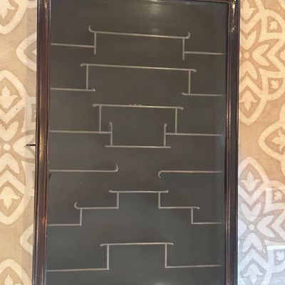 Asian-Style Carved Wood Wall Display Cabinet with Glass Door