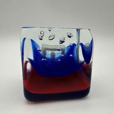 Robert William Willson Signed Glass Cube, 1977