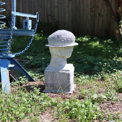 Unknown American Artist, “Man With Hat,” 20th Century, AP Figural Sculpture