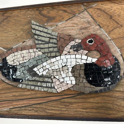 Rare 1957 Primus Designs “Ducks” Mid-Century Modern Mosaic Wall Art Panel