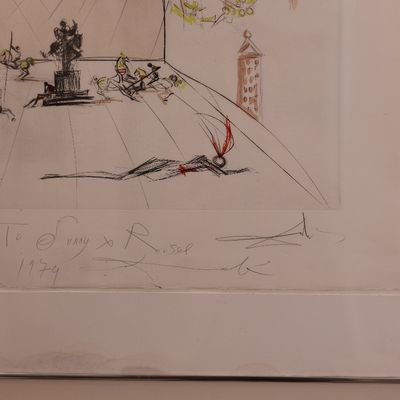 Salvador Dalí Signed Chevalier en Tournoi Etching with Pochoir Colors – 52/150, 1979