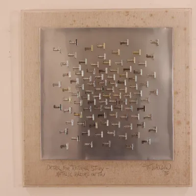 Terry Weldon “Detail for Textural Study – Metallic Razors on Tin” 1975 Metal Sculpture