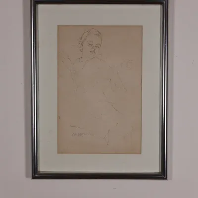 Henry Casselli (American/Louisiana, b. 1946), Seated Figure, Signed Graphite Drawing