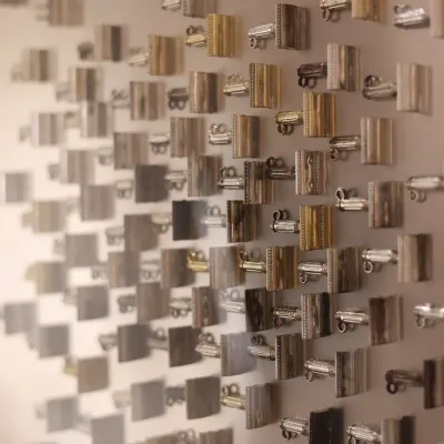 Terry Weldon “Detail for Textural Study – Metallic Razors on Tin” 1975 Metal Sculpture