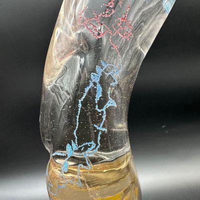 Gene Koss “Ridge Road Climb” Art Glass Sculpture, 1989