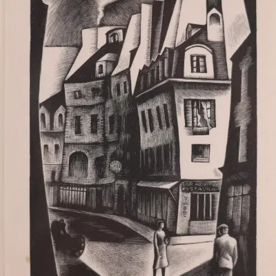 Howard Norton Cook (1901–1980), “Paris Street,” 1930, Signed