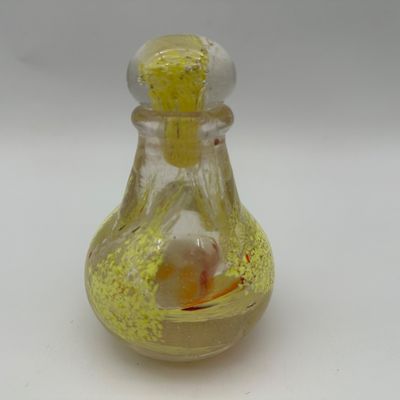 Hand-Blown Art Glass Perfume Bottle with Stopper