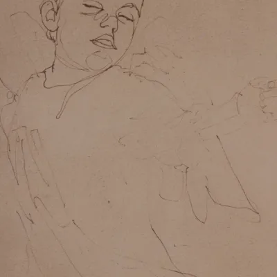 Henry Casselli (American/Louisiana, b. 1946), Seated Figure, Signed Graphite Drawing