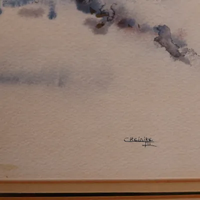 Charles Reinike III (American/Louisiana, b. 1947), Untitled Landscape from “Shekinah,” 1975, Signed Watercolor