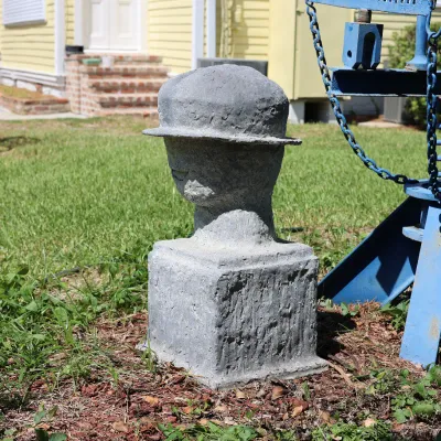 Unknown American Artist, “Man With Hat,” 20th Century, AP Figural Sculpture