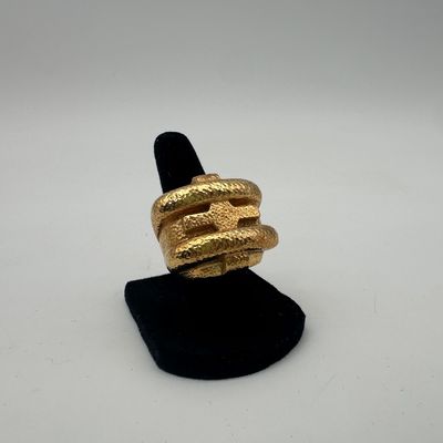 David Webb 18K Gold Textured Geometric Ring