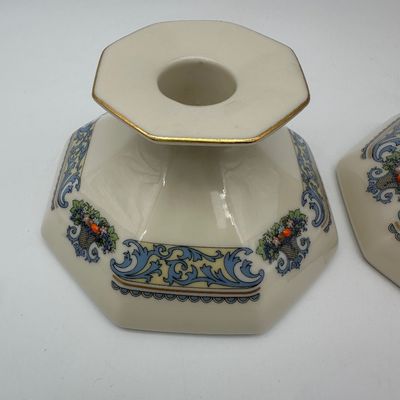 Lenox Autumn China Teapot, Teacups, Candlesticks & Bow