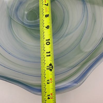 VIETRI Blue & Green Swirl Art Glass Bowl
