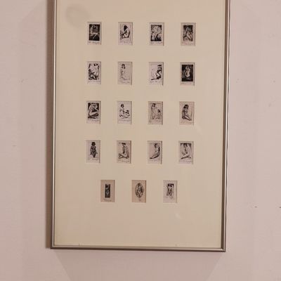 Morris Henry Hobbs – Nineteen Portraits – 19 Signed Miniature Etchings, Framed