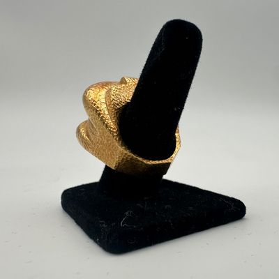 David Webb 18K Gold Textured Geometric Ring