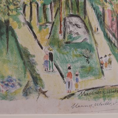 Maurice Utrillo Signed Color Lithograph – Montmartre (Paris Capitale), 1955