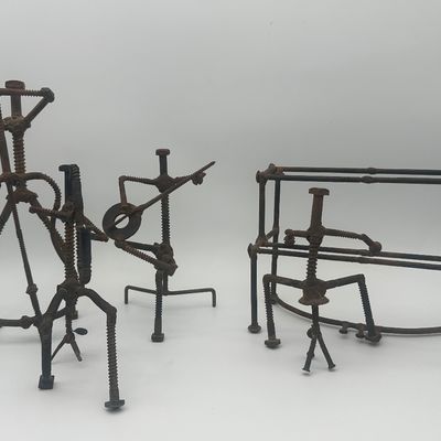 Signed Welded Metal Musician Sculpture Ensemble