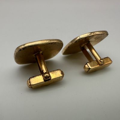 Vintage Anson Pink & Black Enamel Cufflinks