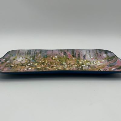 Helen Trivigno Abstract Enamel on Copper Tray