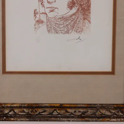 Salvador Dalí “George Washington” from Five Americans, 1967 Signed Etching