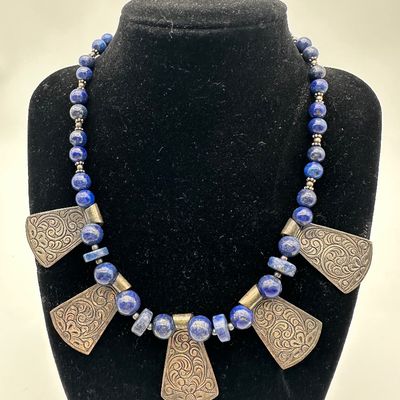 Sterling Silver & Lapis Lazuli Statement Necklace