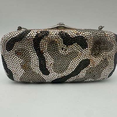 Judith Leiber Vintage Camouflage Crystal Minaudière Evening Bag