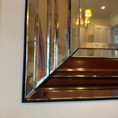 Hollywood Regency Beveled Mirrored Wall Mirror
