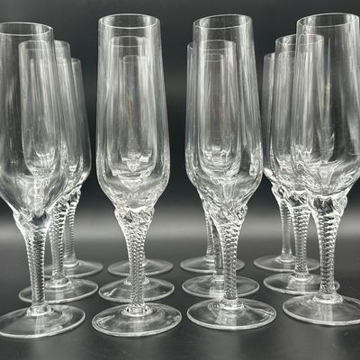 Crystal Champagne Flutes – Set of 12
