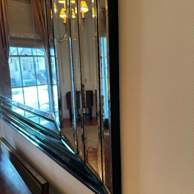 Hollywood Regency Beveled Mirrored Wall Mirror