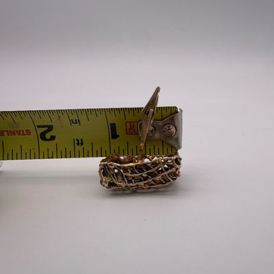 Vintage 14K Gold Brutalist Openwork Cufflinks
