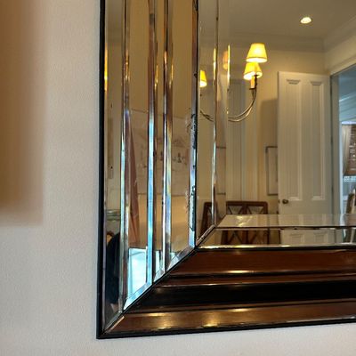 Hollywood Regency Beveled Mirrored Wall Mirror