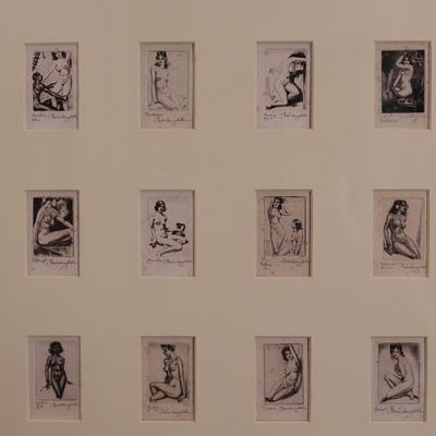 Morris Henry Hobbs – Nineteen Portraits – 19 Signed Miniature Etchings, Framed