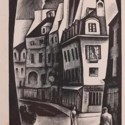 Howard Norton Cook (1901–1980), “Paris Street,” 1930, Signed