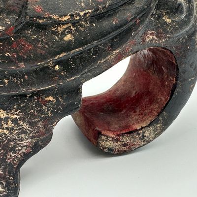 Chinese Carved Gilt & Painted Wood Bird Sculpture