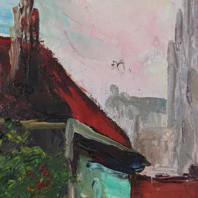 Ronald Ergo (Belgian, 1936–2024), “City Scene,” Signed Oil on Canvas