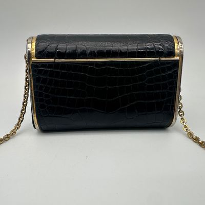 Judith Leiber Vintage Black Exotic Skin Shoulder Bag
