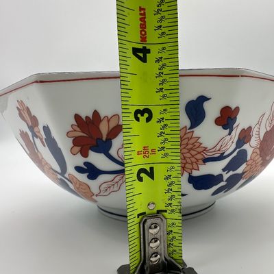 Vintage 1975 Fitz and Floyd Imari-Style Octagonal Porcelain Bowl