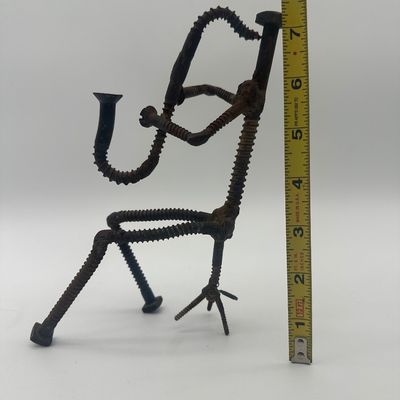 Signed Welded Metal Musician Sculpture Ensemble